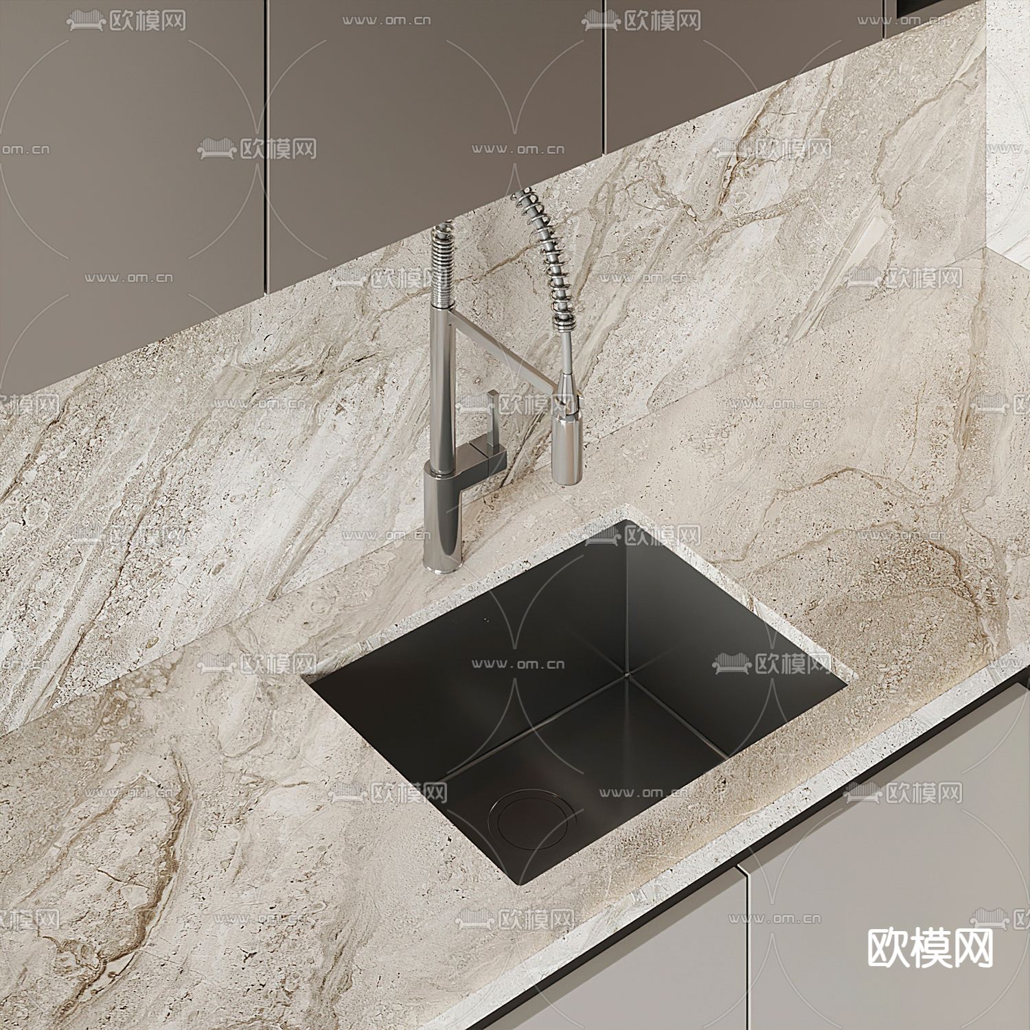 现代厨房橱柜3d模型