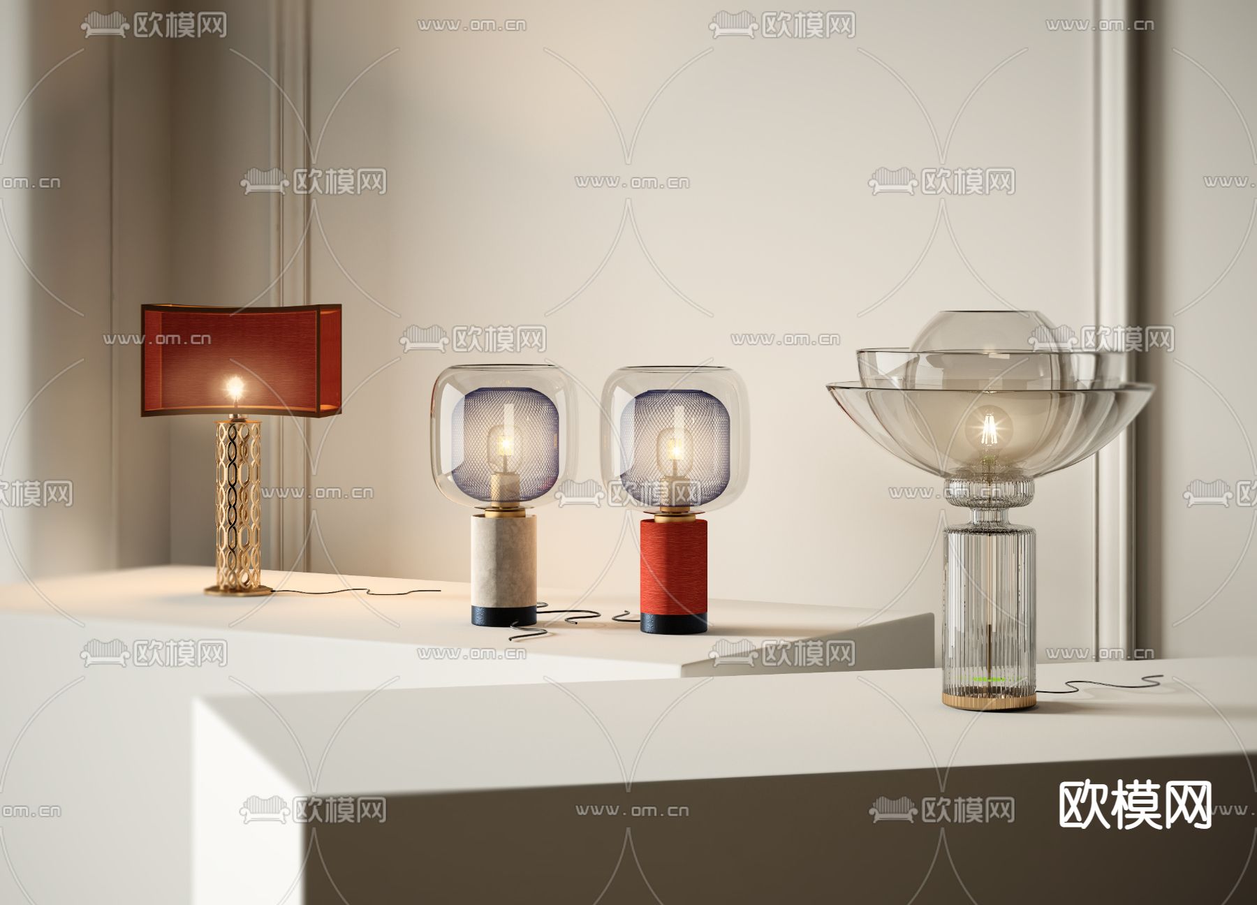 新中式台灯su模型下载