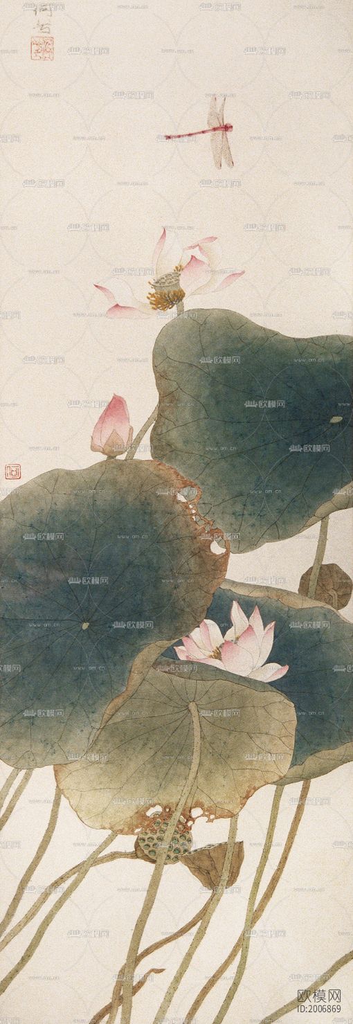 水墨素荷下载（渲染图2）