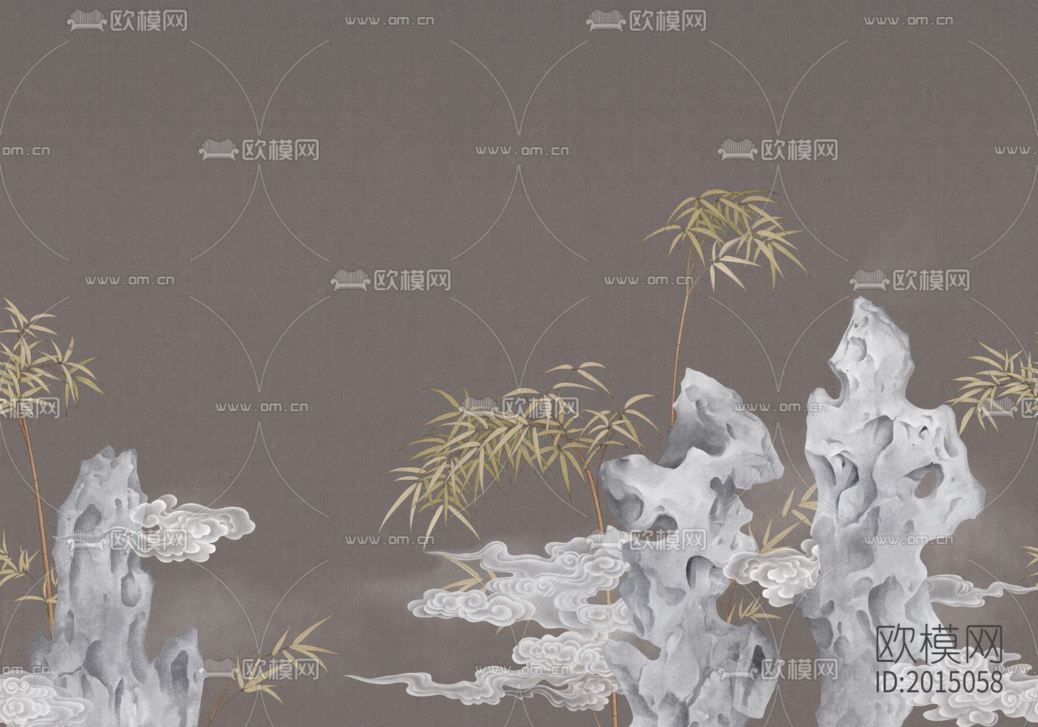 新中式竹林壁纸下载（渲染图2）