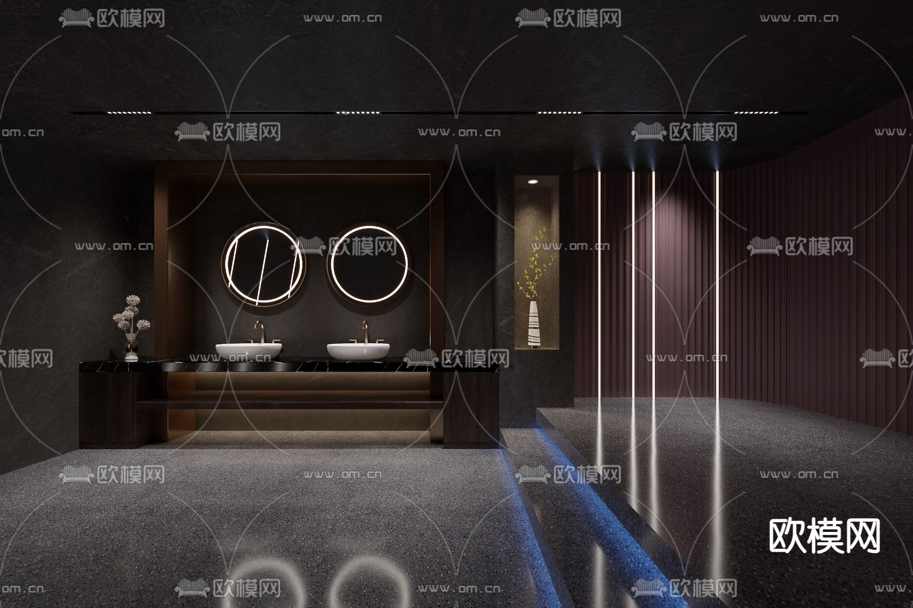 暗黑风酒吧3d模型下载（渲染图3）