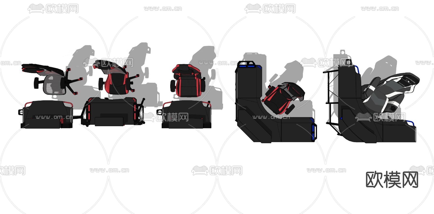 现代电竞桌椅su模型下载（渲染图4）