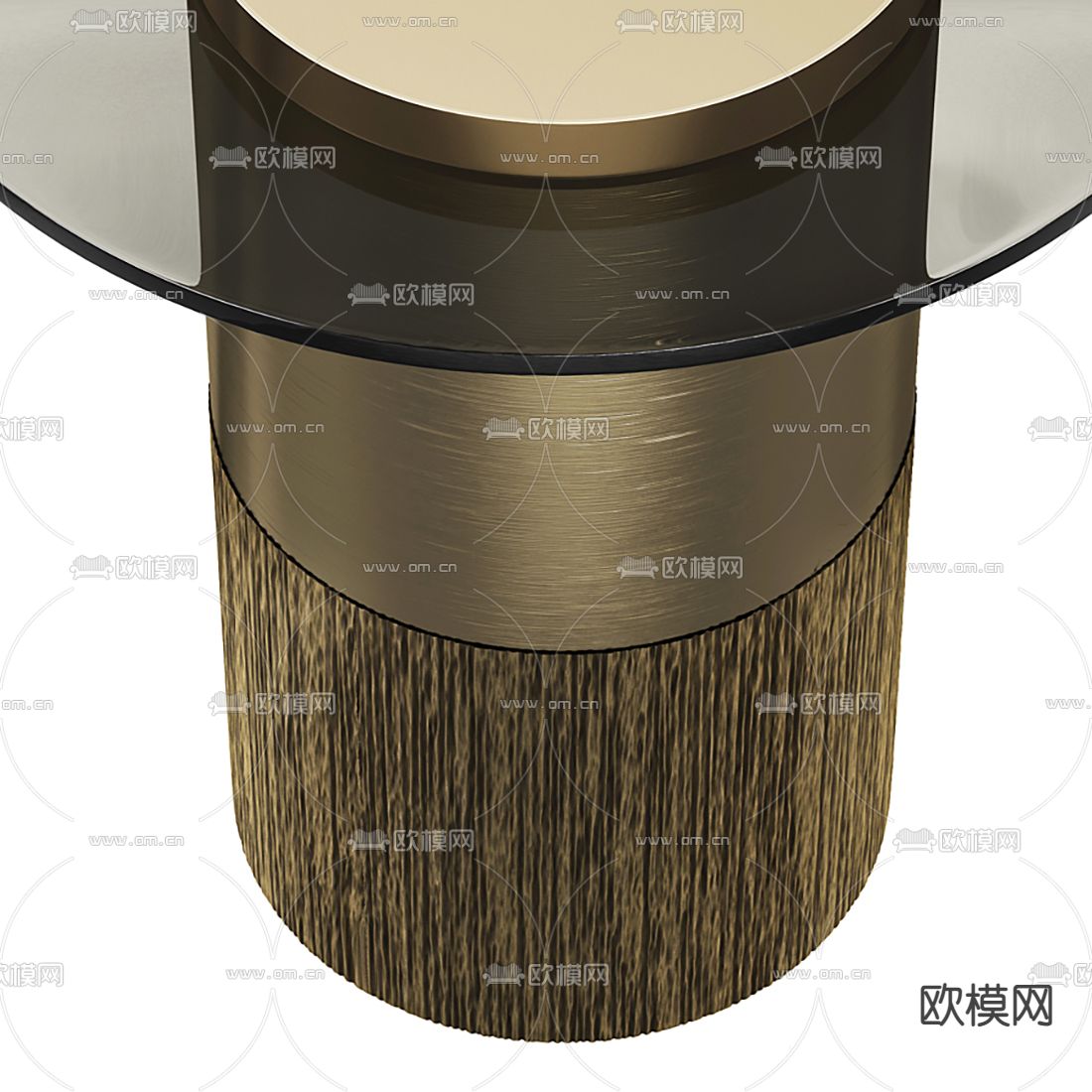 现代金属玻璃子母茶几3d模型下载（渲染图2）