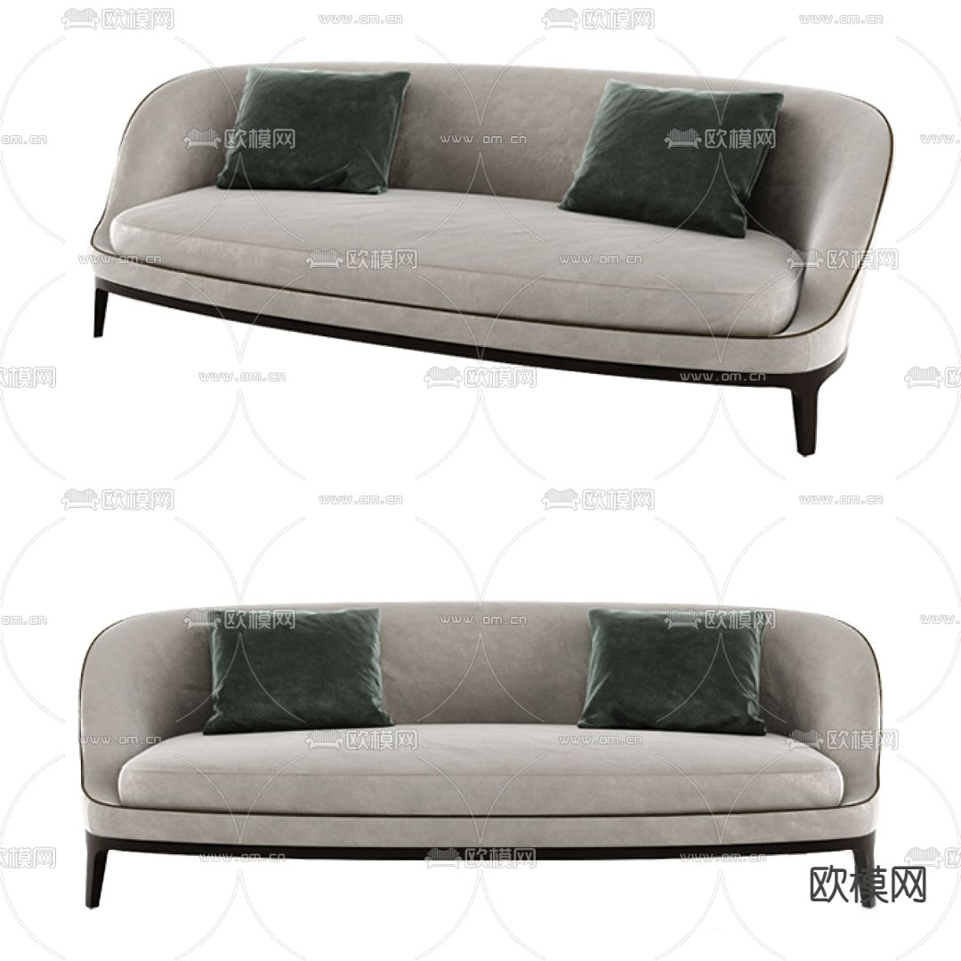 现代布艺双人沙发3d模型下载