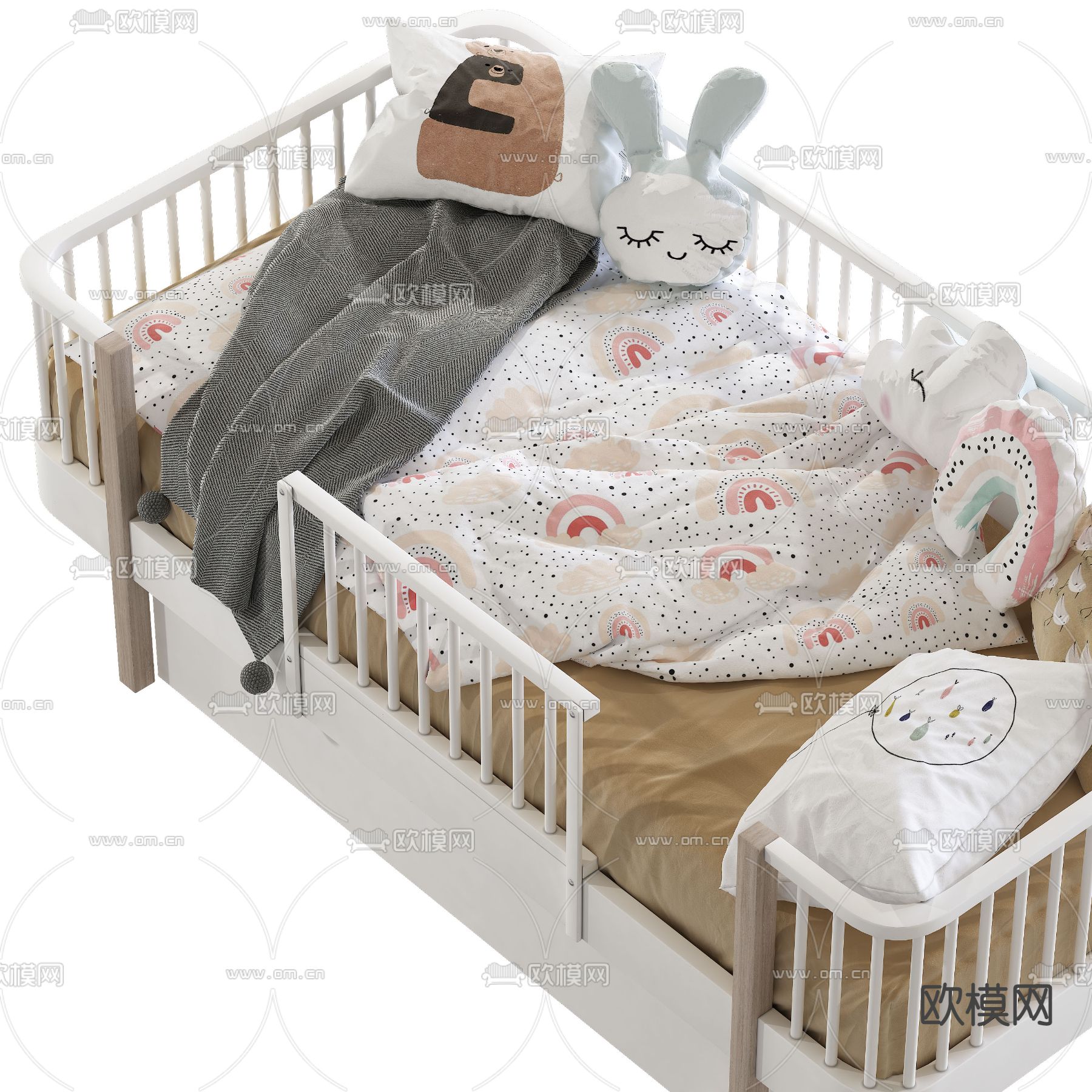现代婴儿床3d模型下载（渲染图4）