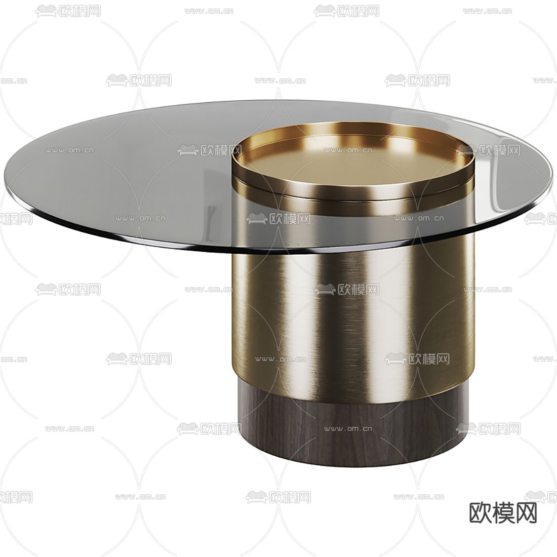 现代金属玻璃子母茶几3d模型下载（渲染图4）