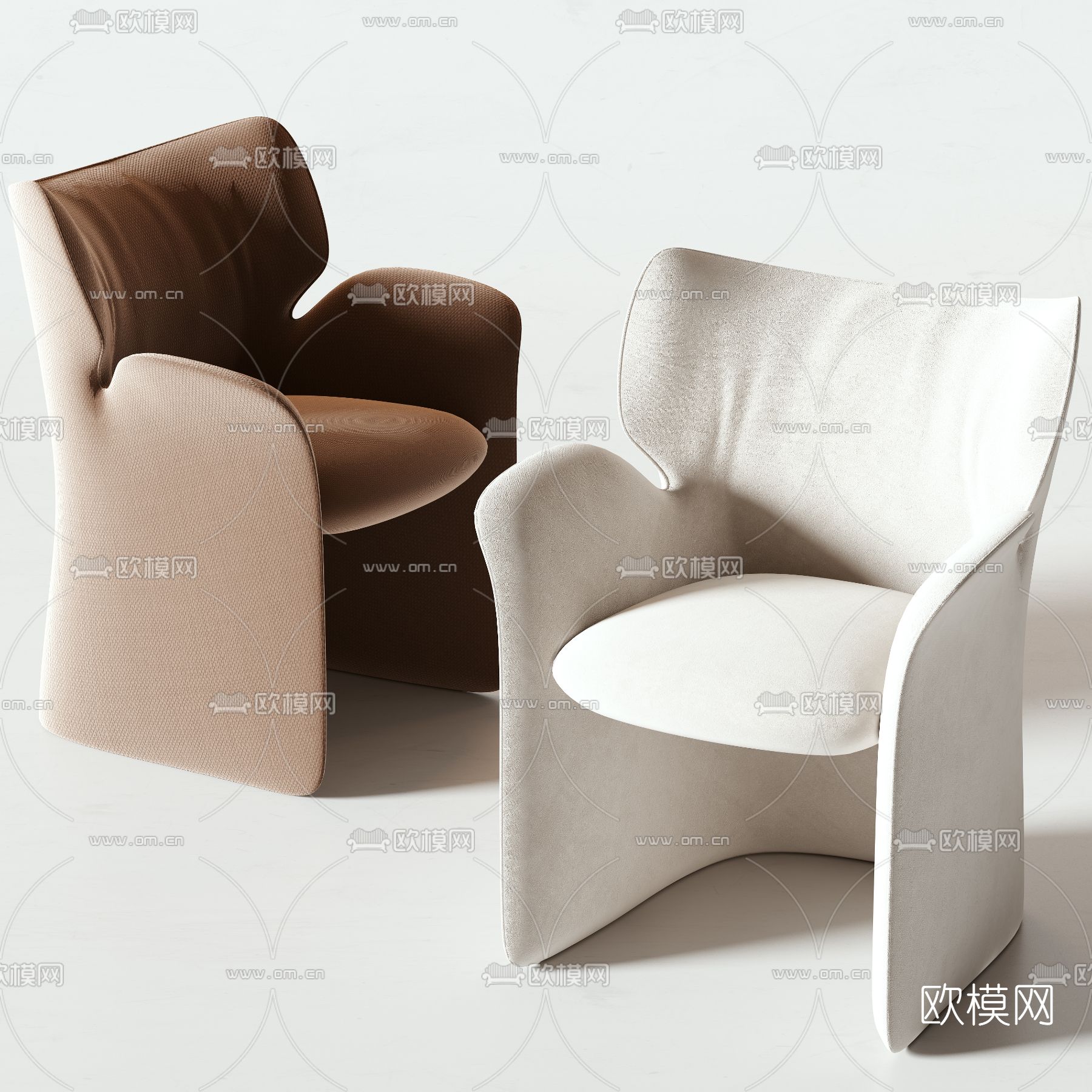 Natuzzi 现代布艺休闲椅3d模型下载