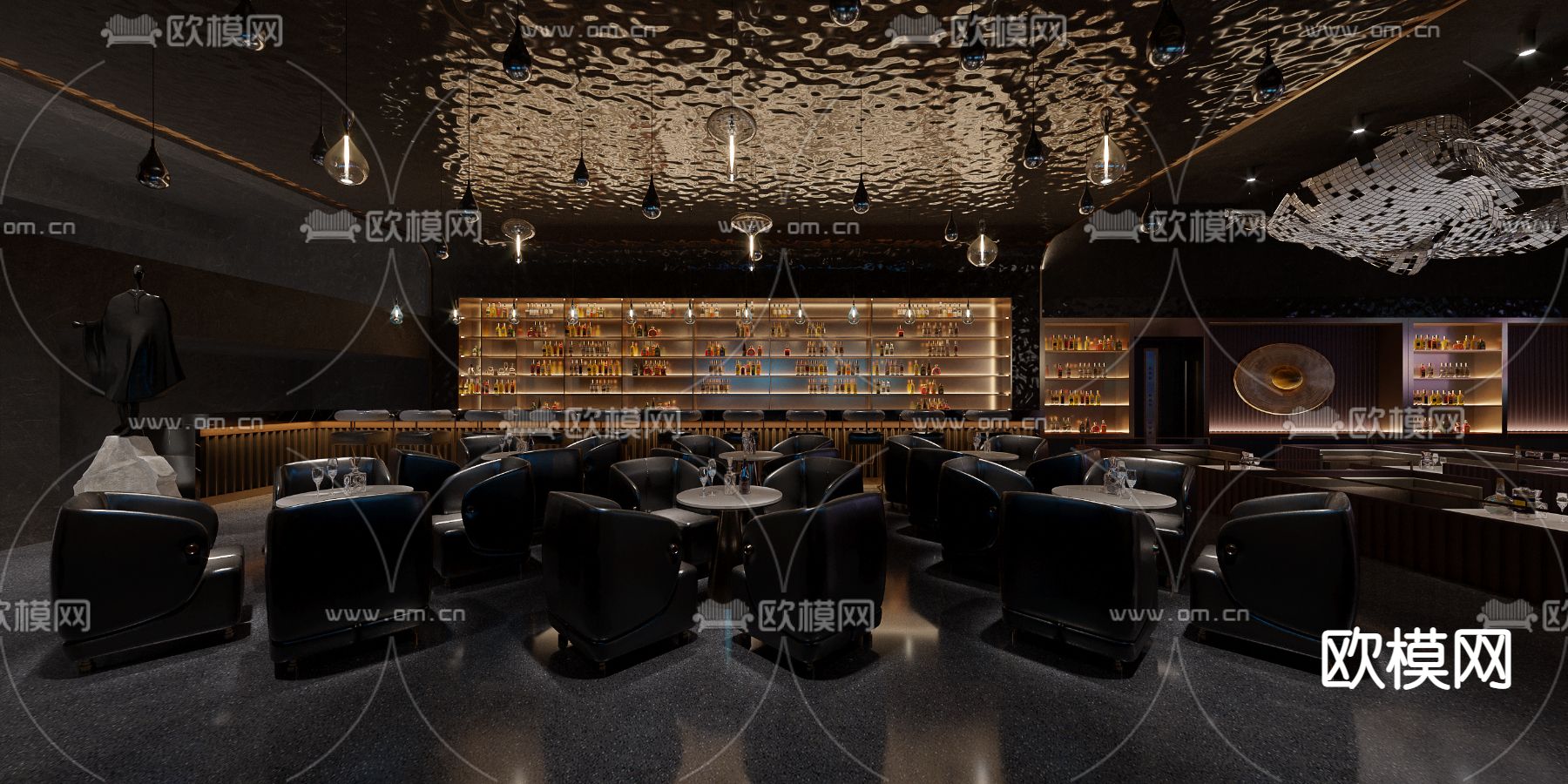暗黑风酒吧3d模型下载（渲染图4）