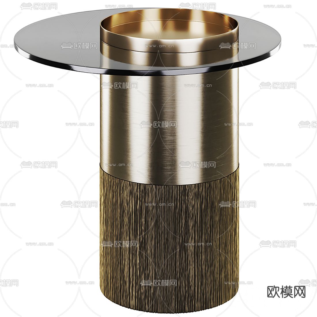 现代金属玻璃子母茶几3d模型下载（渲染图3）
