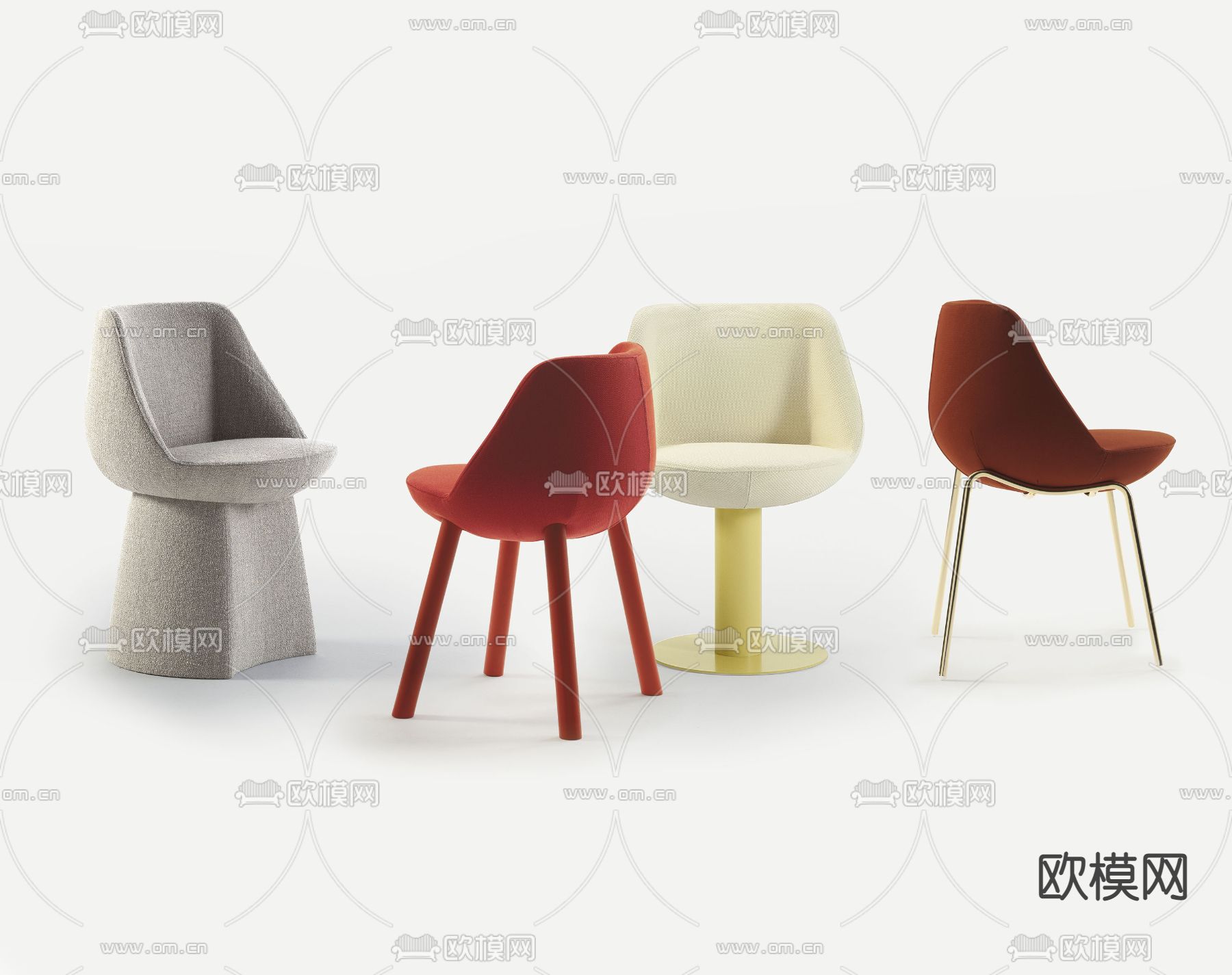 北欧休闲椅su模型下载（渲染图1）