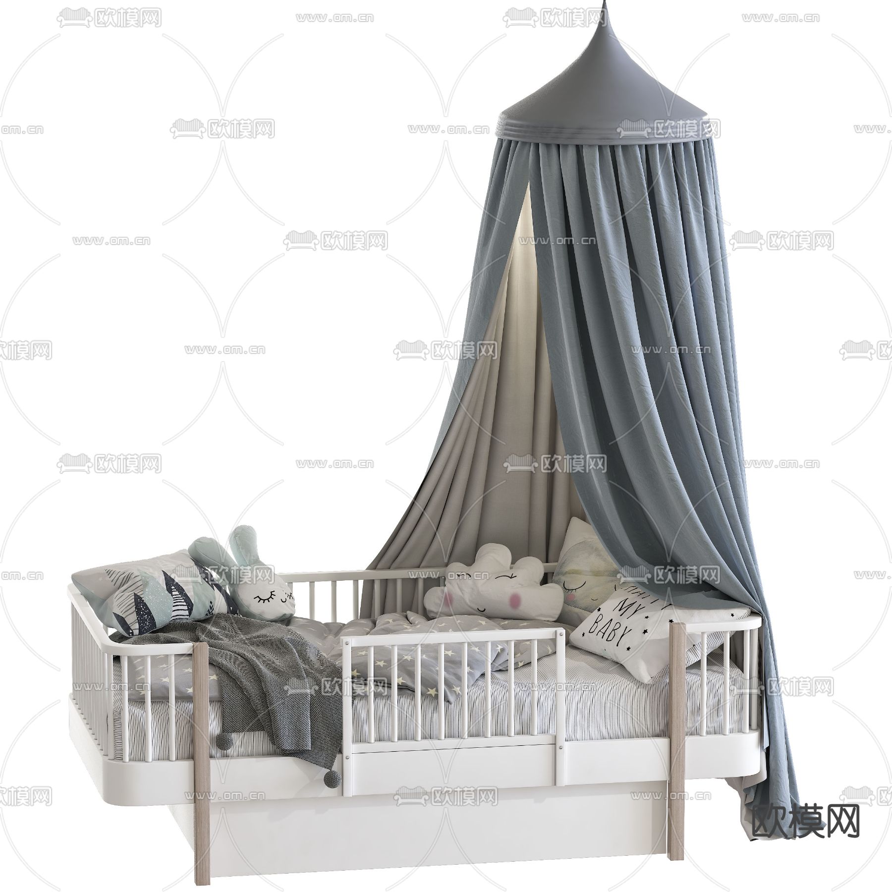 现代婴儿床3d模型下载（渲染图2）