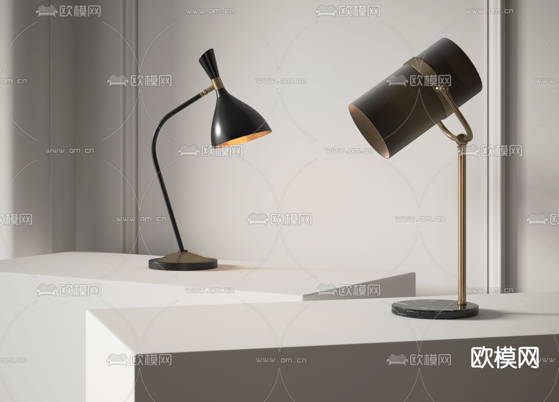 现代金属台灯3d模型下载
