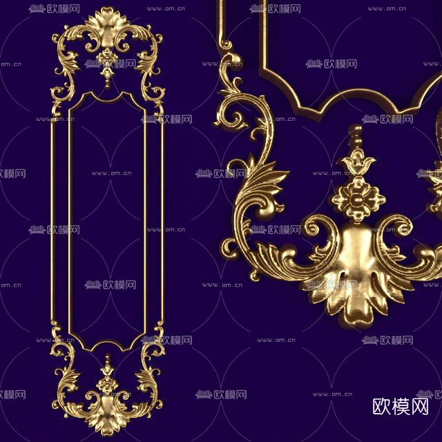 欧式轻奢线条免费3d模型下载