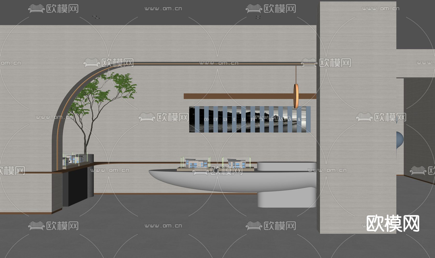现代售楼处su模型