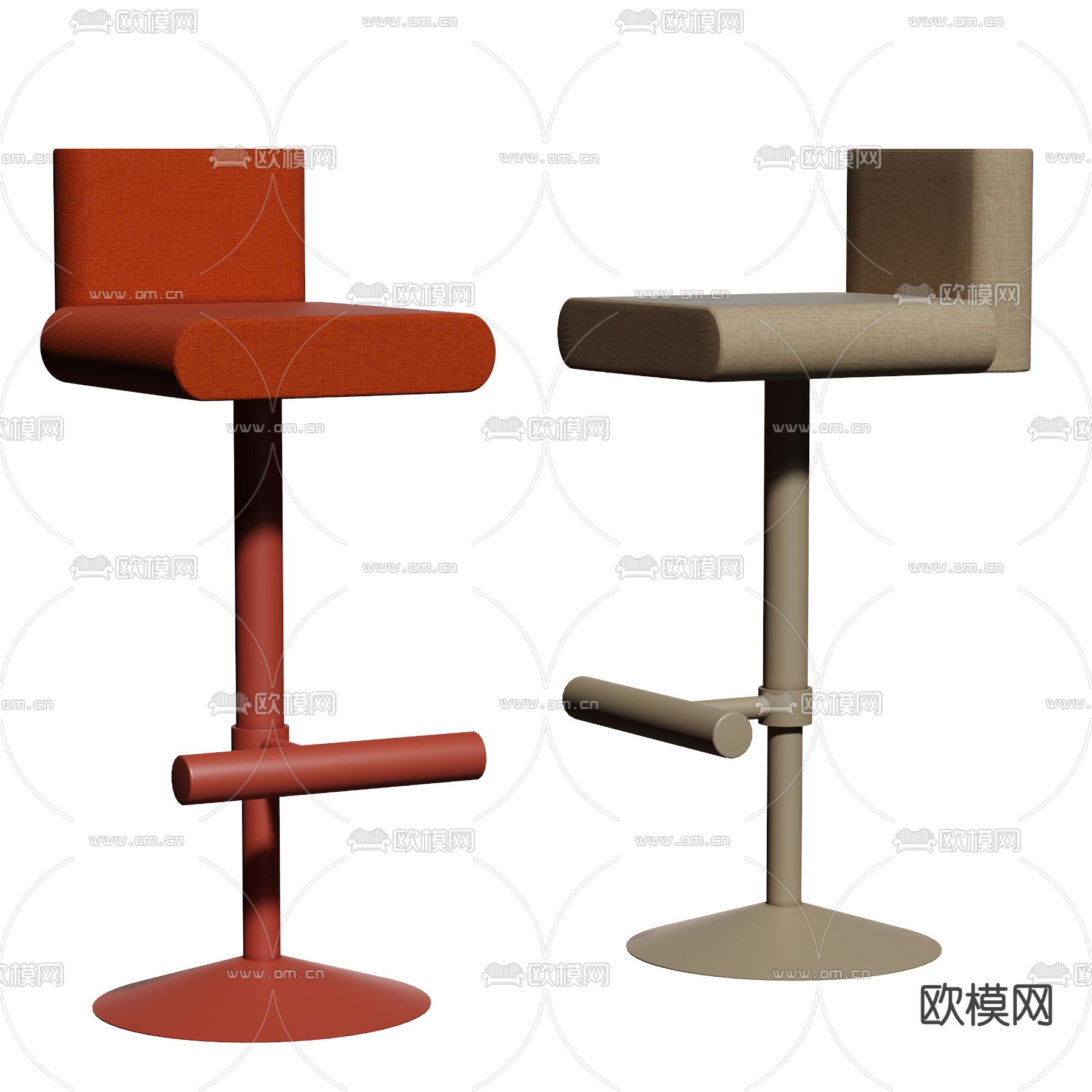 现代轻奢吧椅3d模型下载