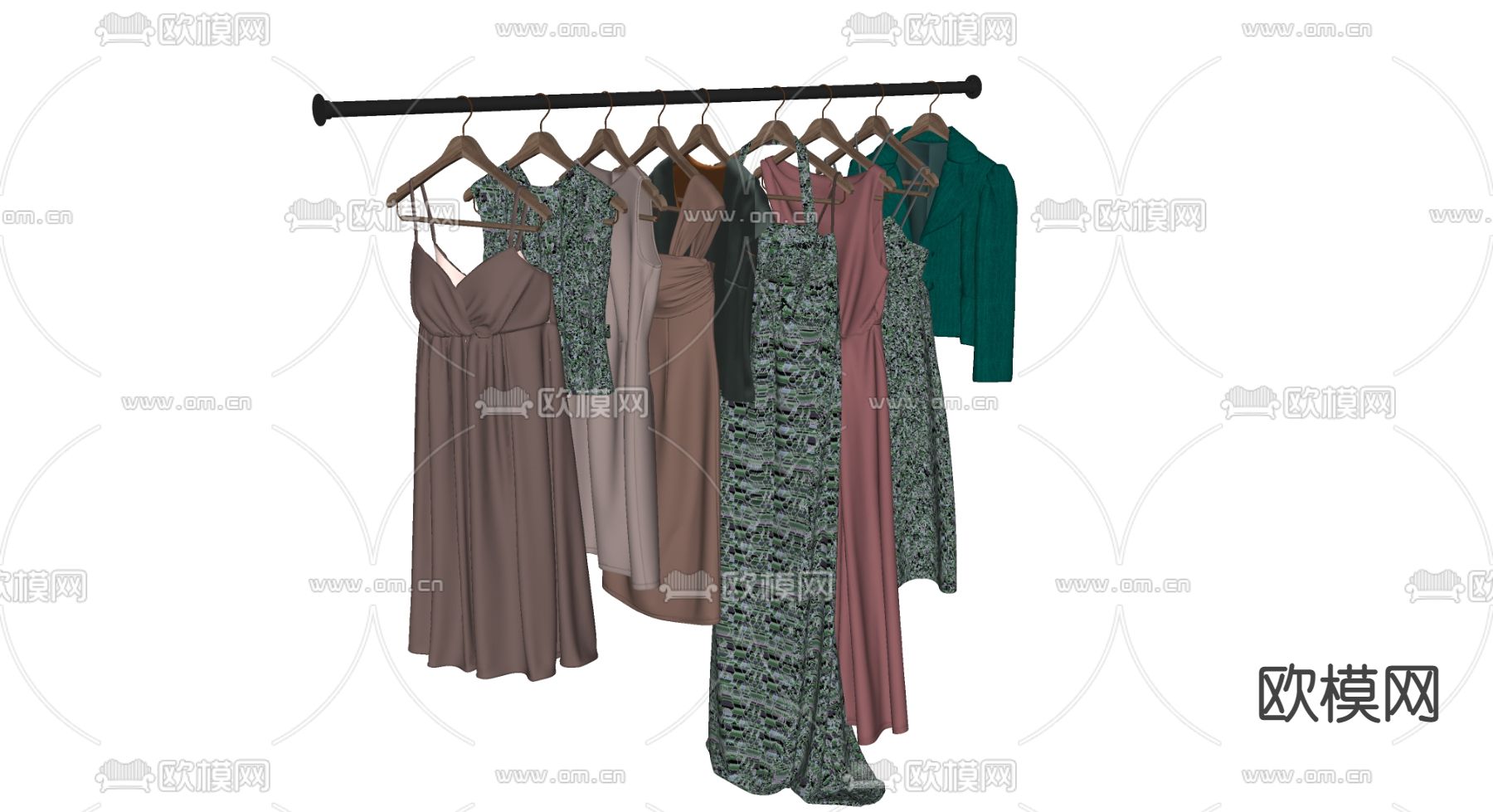 现代女装服饰su模型