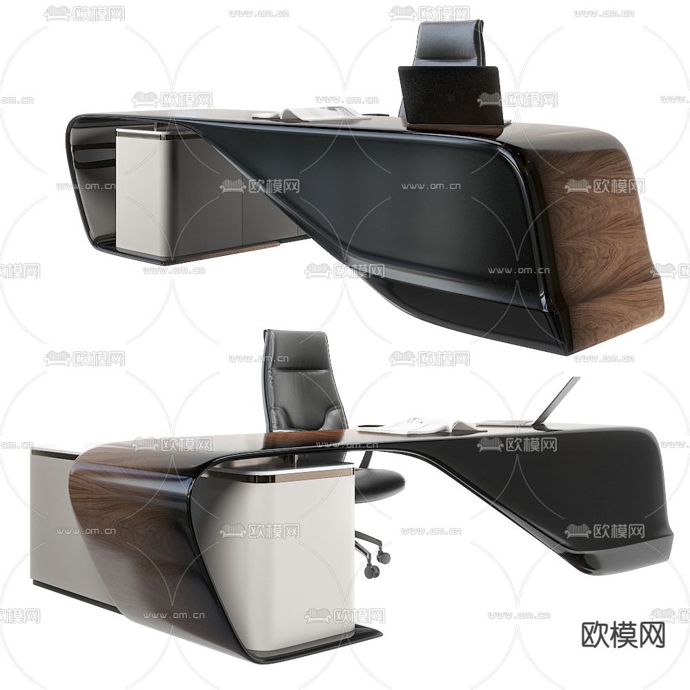现代办公桌班台桌3d模型