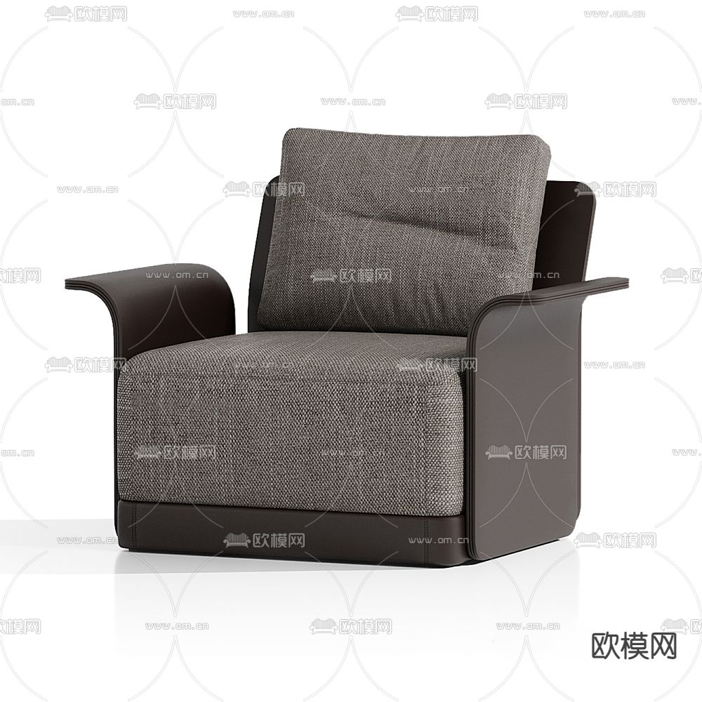 现代布艺单人沙发3d模型下载