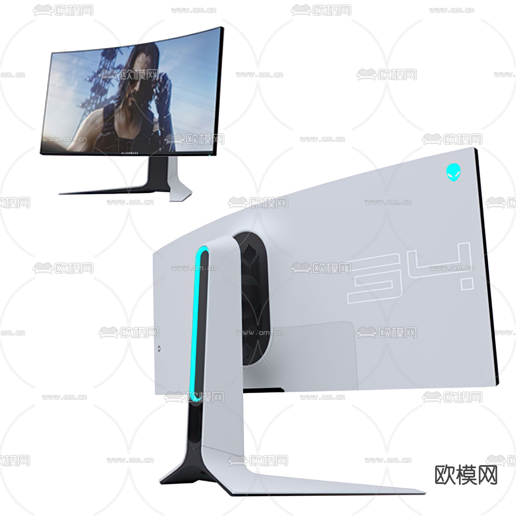 现代电脑显示器3d模型