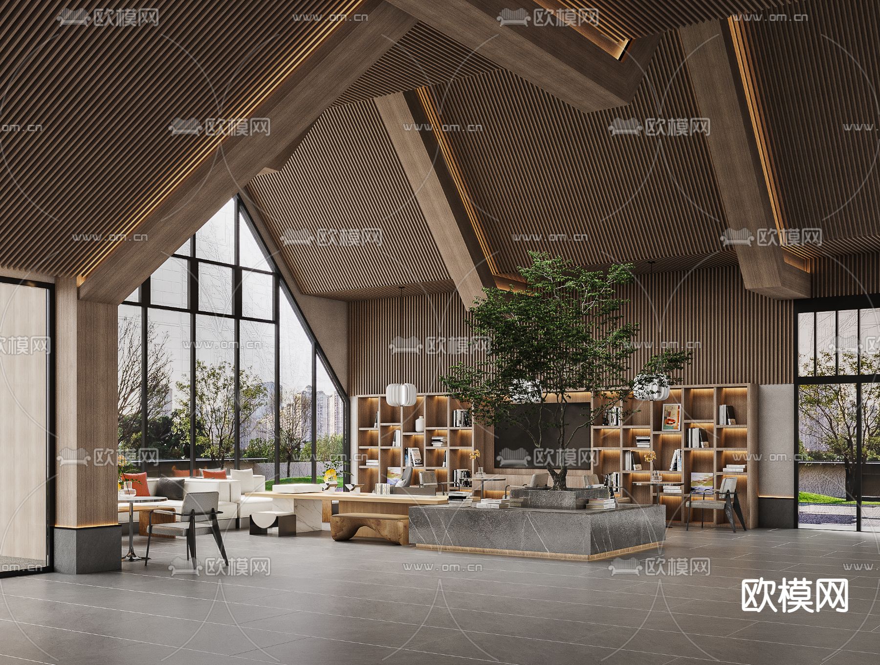现代图书馆3d模型