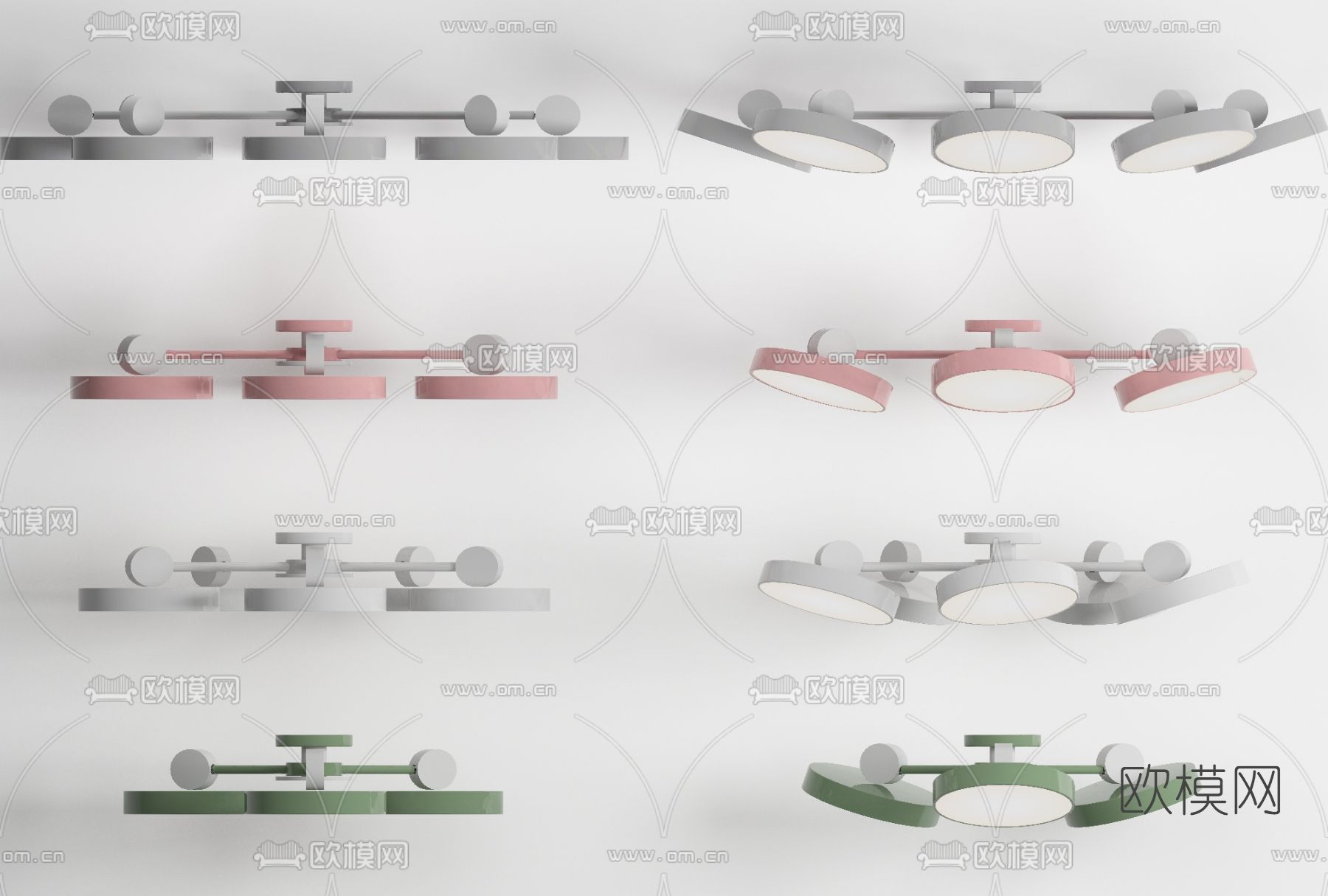北欧多头吊灯免费3d模型下载
