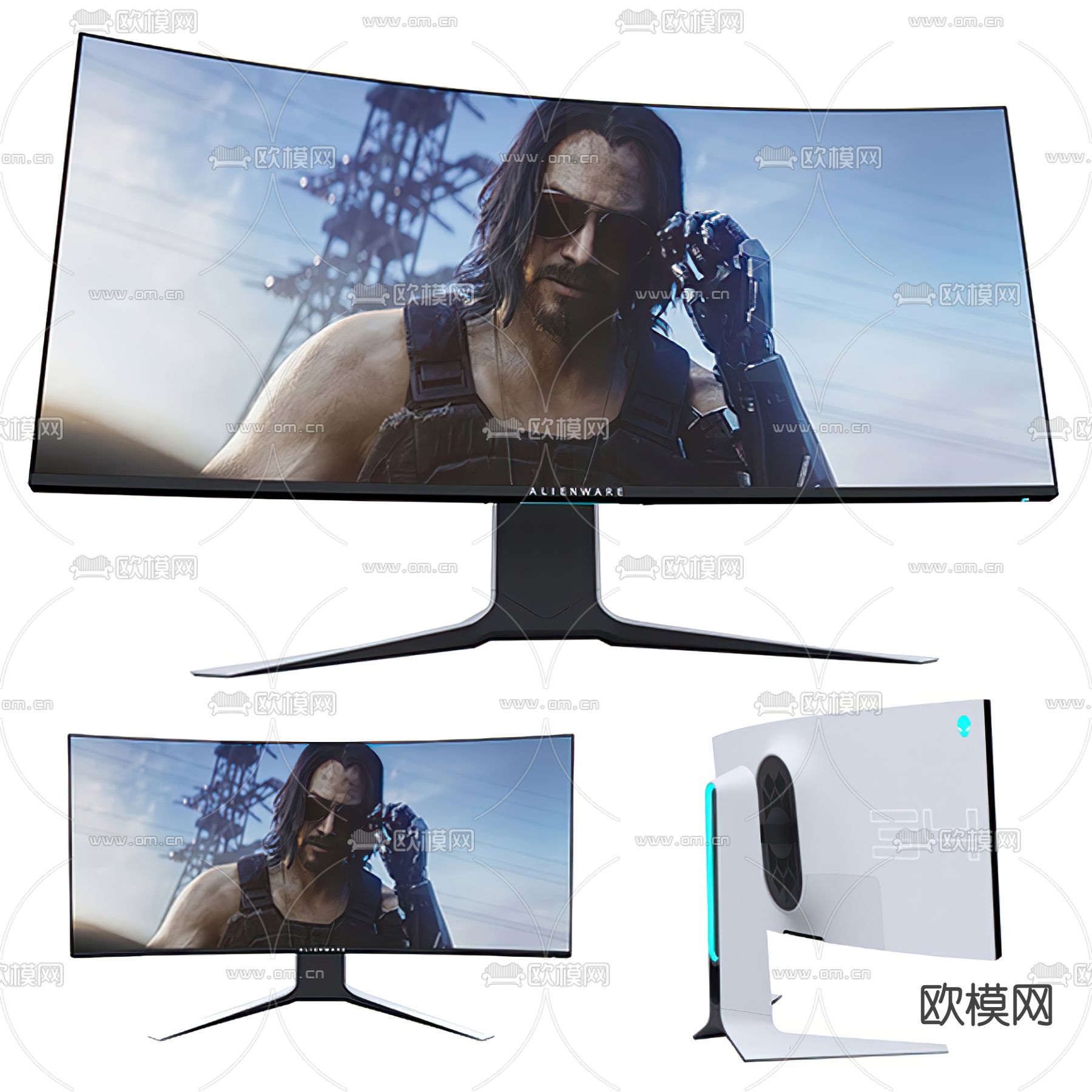 现代电脑显示器3d模型