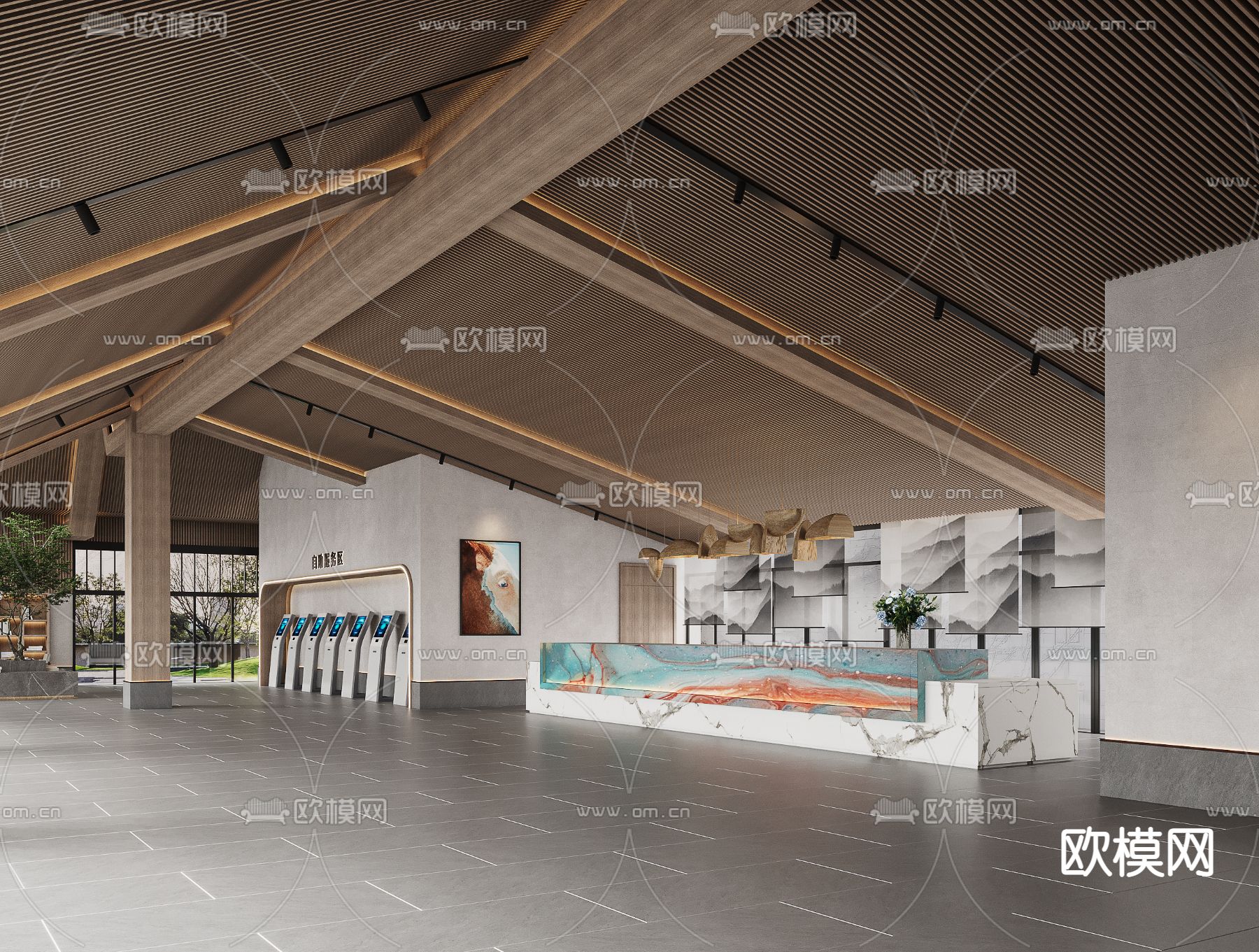现代图书馆3d模型