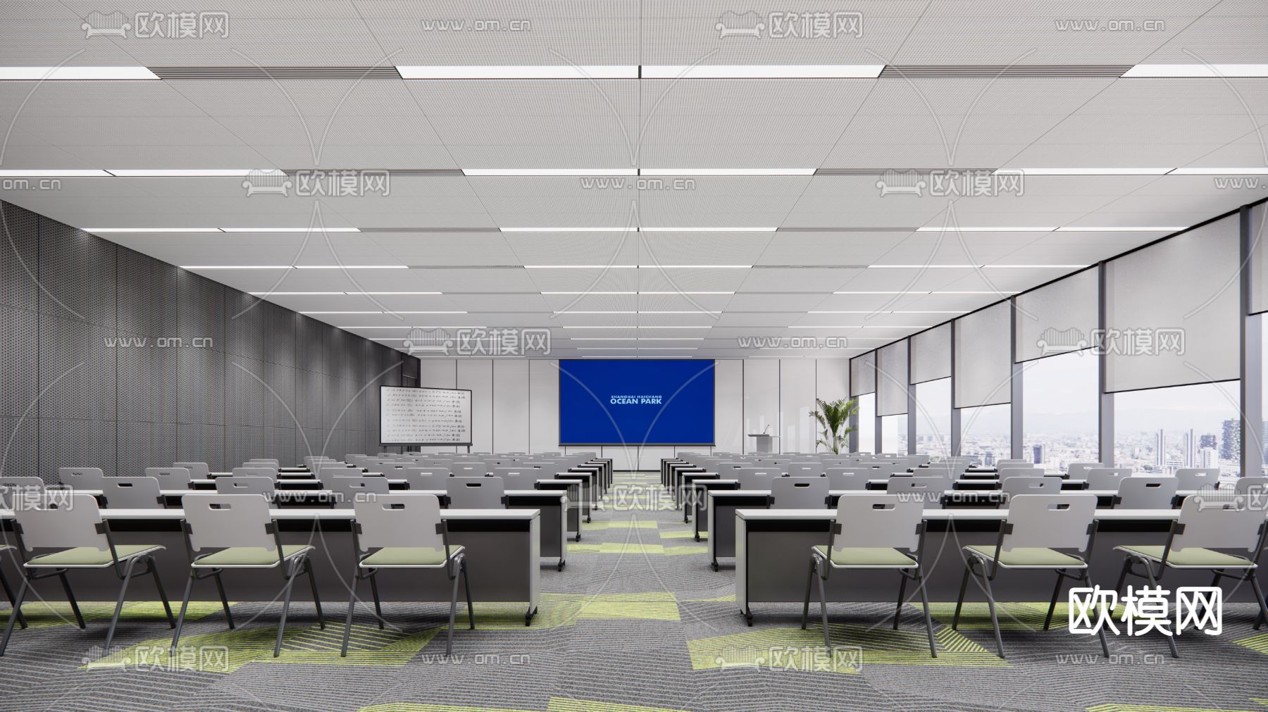 现代多媒体会议室su模型下载（渲染图1）