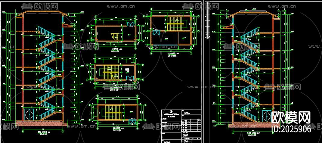 办公楼cad施工图下载（渲染图1）