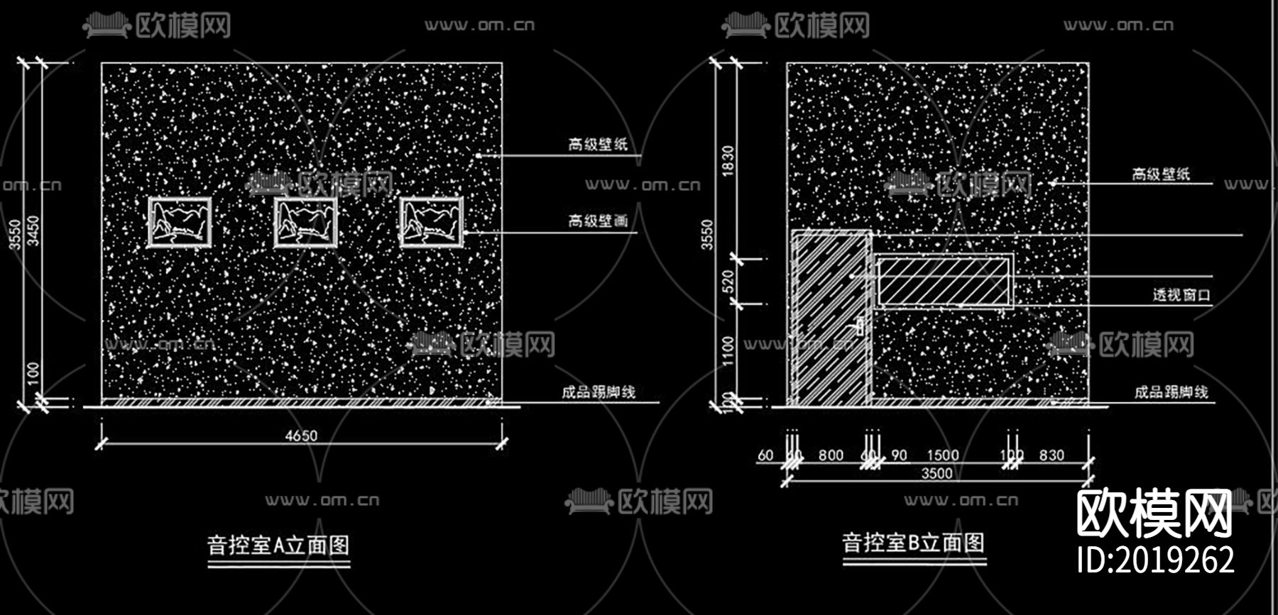 办公楼多功能厅cad施工图下载（渲染图9）