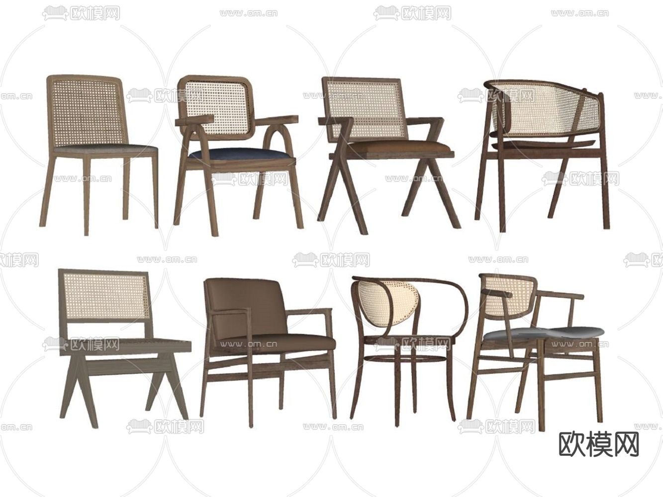 侘寂餐椅su模型下载（渲染图2）