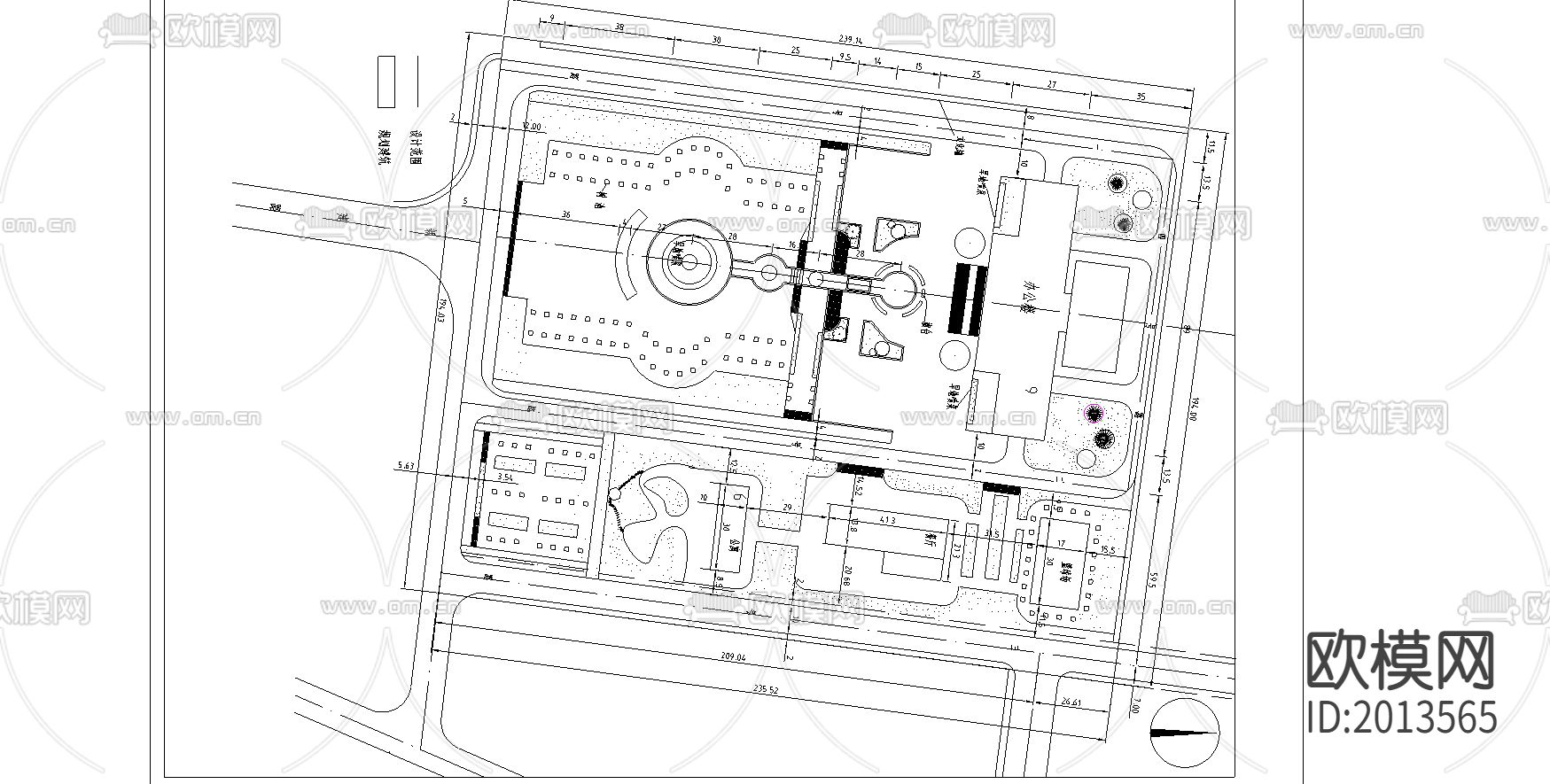 某广场总平面CAD施工图下载（渲染图1）