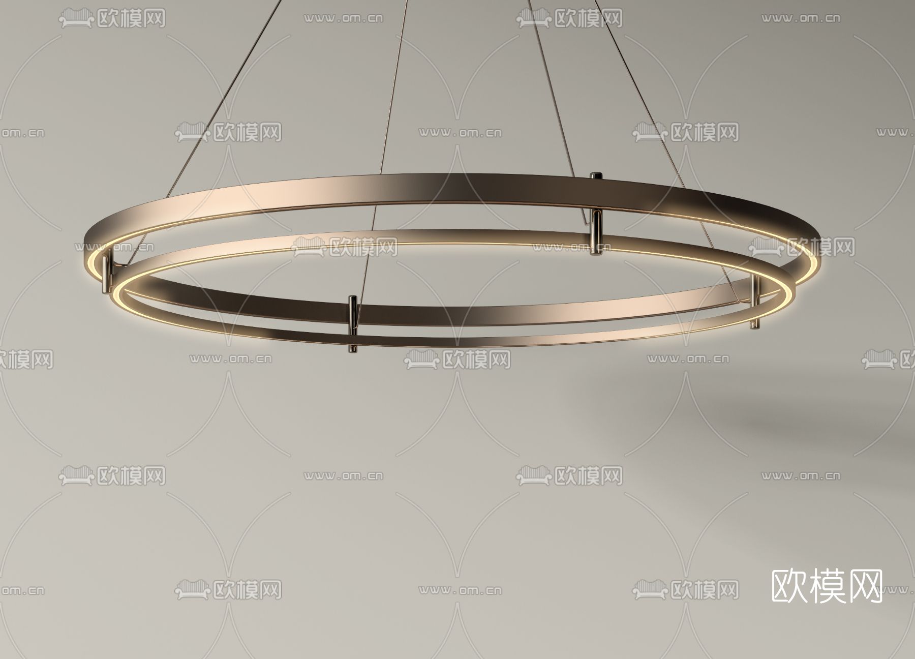 现代弧形吊灯3d模型下载（渲染图3）