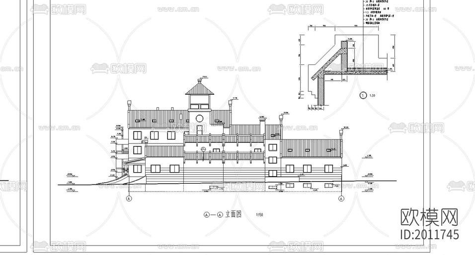 接待中心建筑設(shè)計cad施工圖下載(渲染圖6)