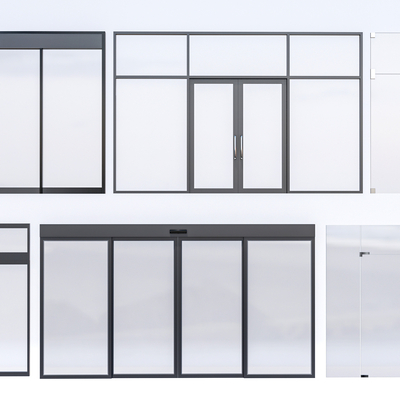 玻璃门su模型