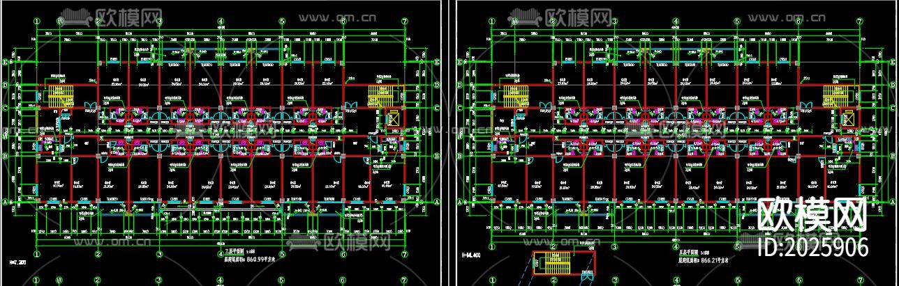 办公楼cad施工图下载（渲染图5）