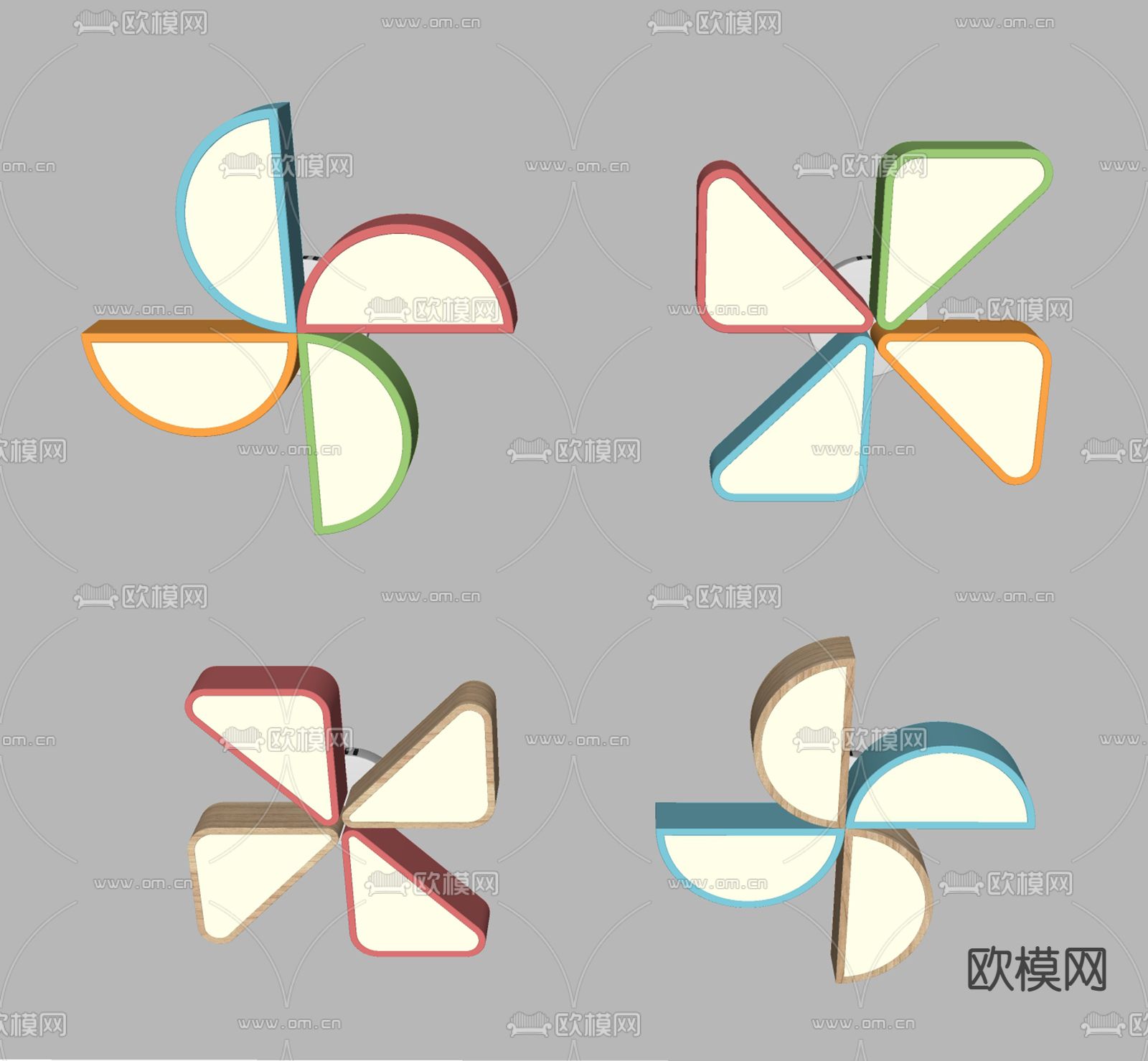现代儿童吸顶灯su模型