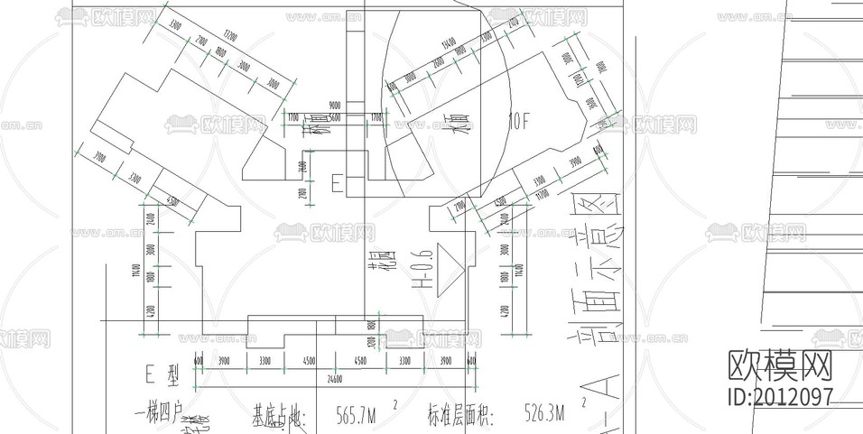 小区规划cad施工图下载(渲染图2)