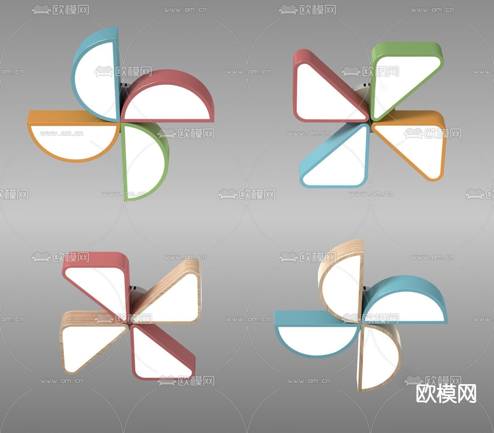 现代儿童吸顶灯su模型