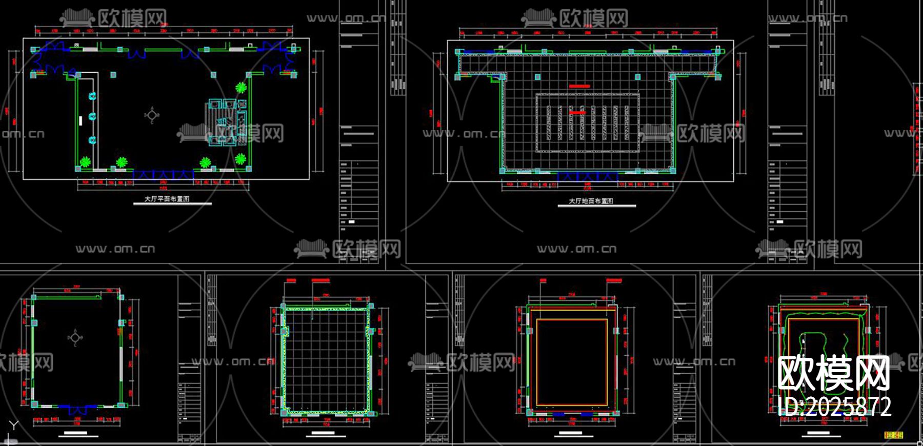 办公室cad施工图-免费3dmax模型库-欧模网