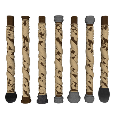  中式盘龙柱su模型 