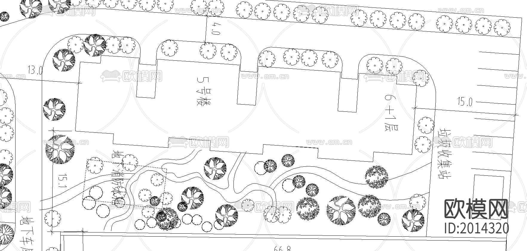 高层小区cad图库下载（渲染图2）