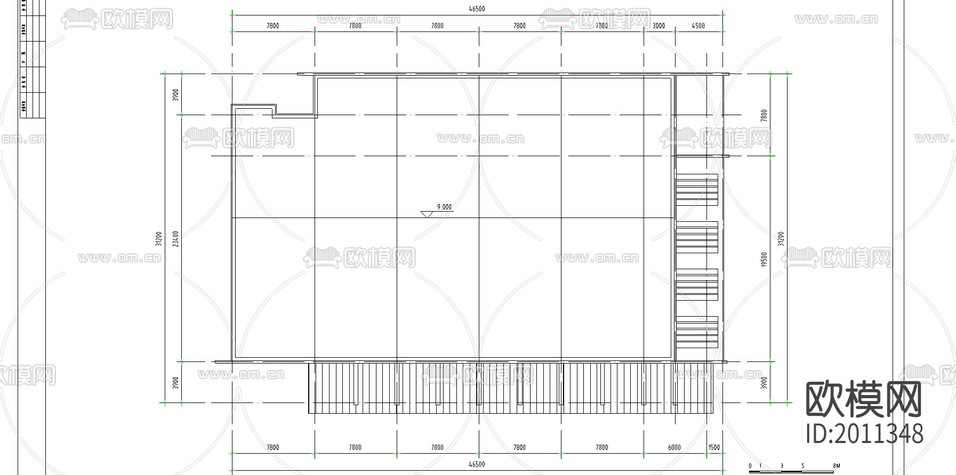 食堂建筑CAD施工圖下載(渲染圖3)