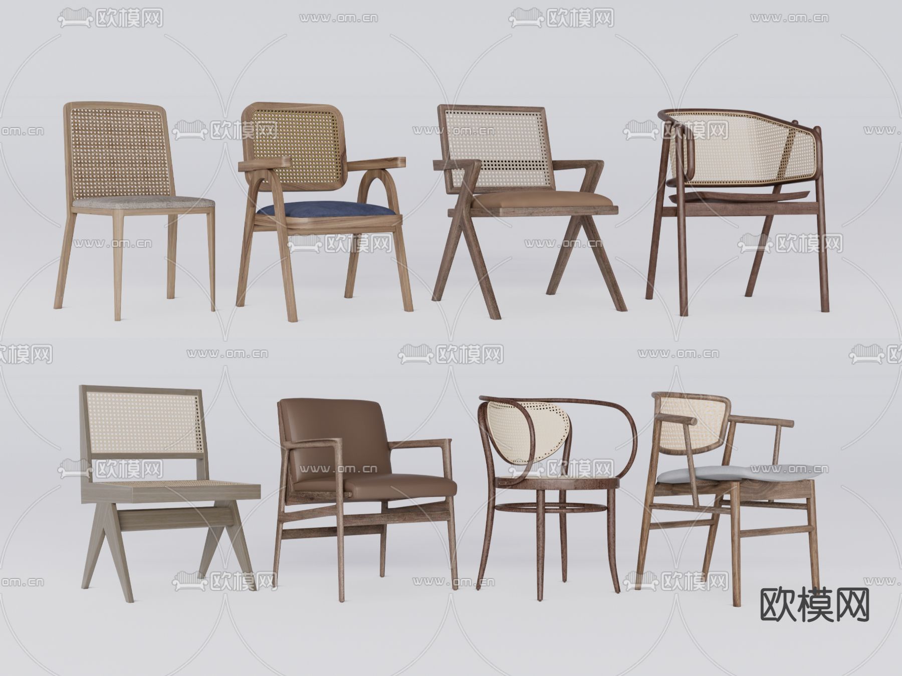 侘寂餐椅su模型下载（渲染图1）