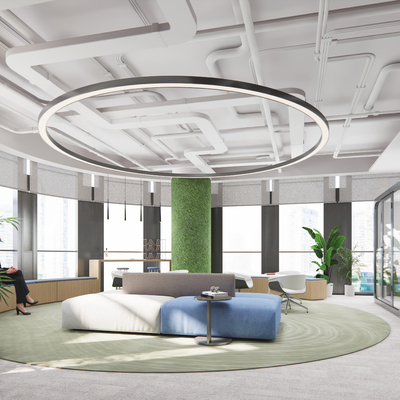  现代休息区su模型 