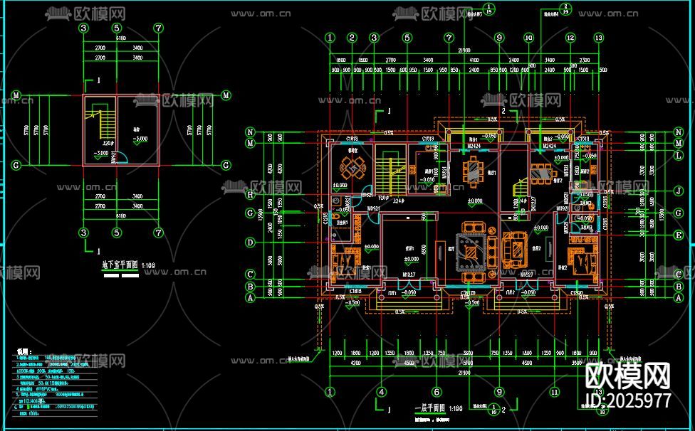 别墅建筑cad施工图下载（渲染图6）