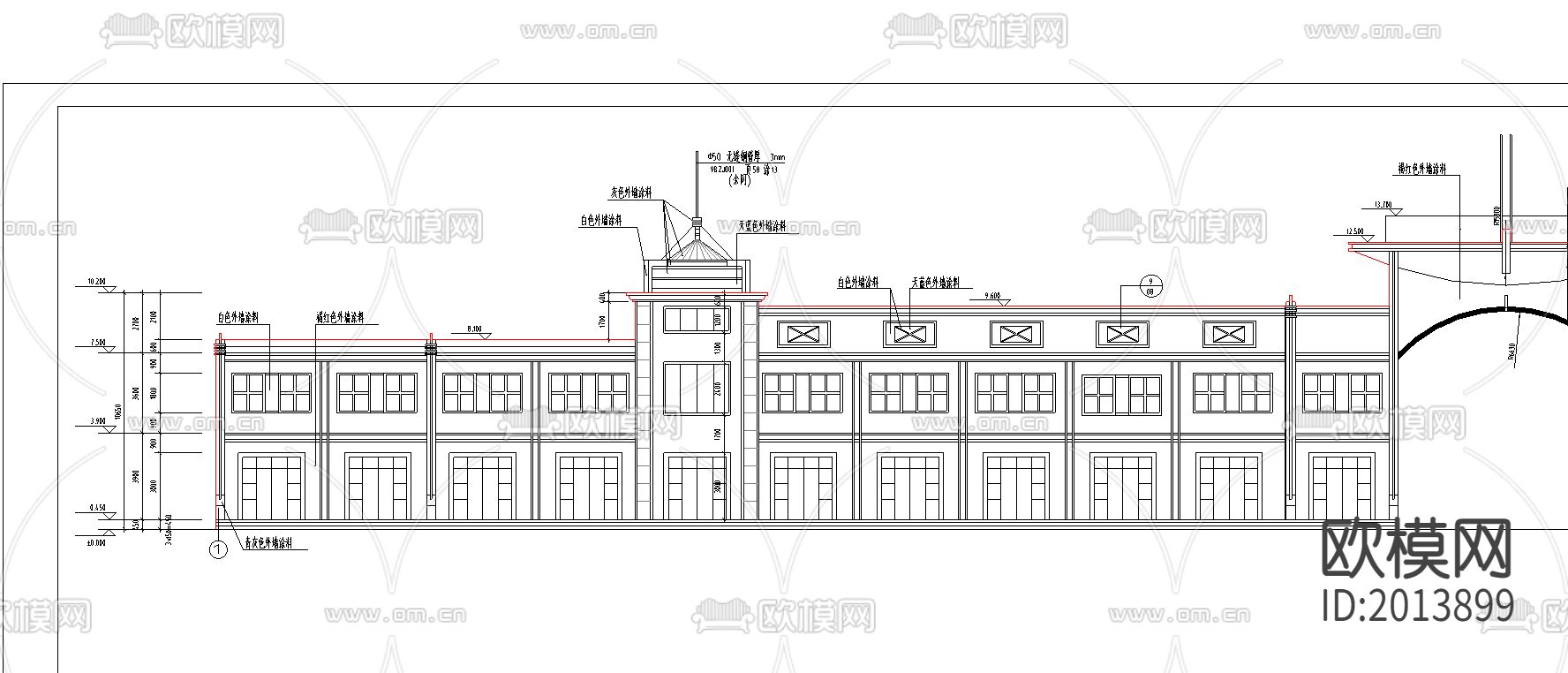 商铺建筑CAD施工图下载（渲染图1）