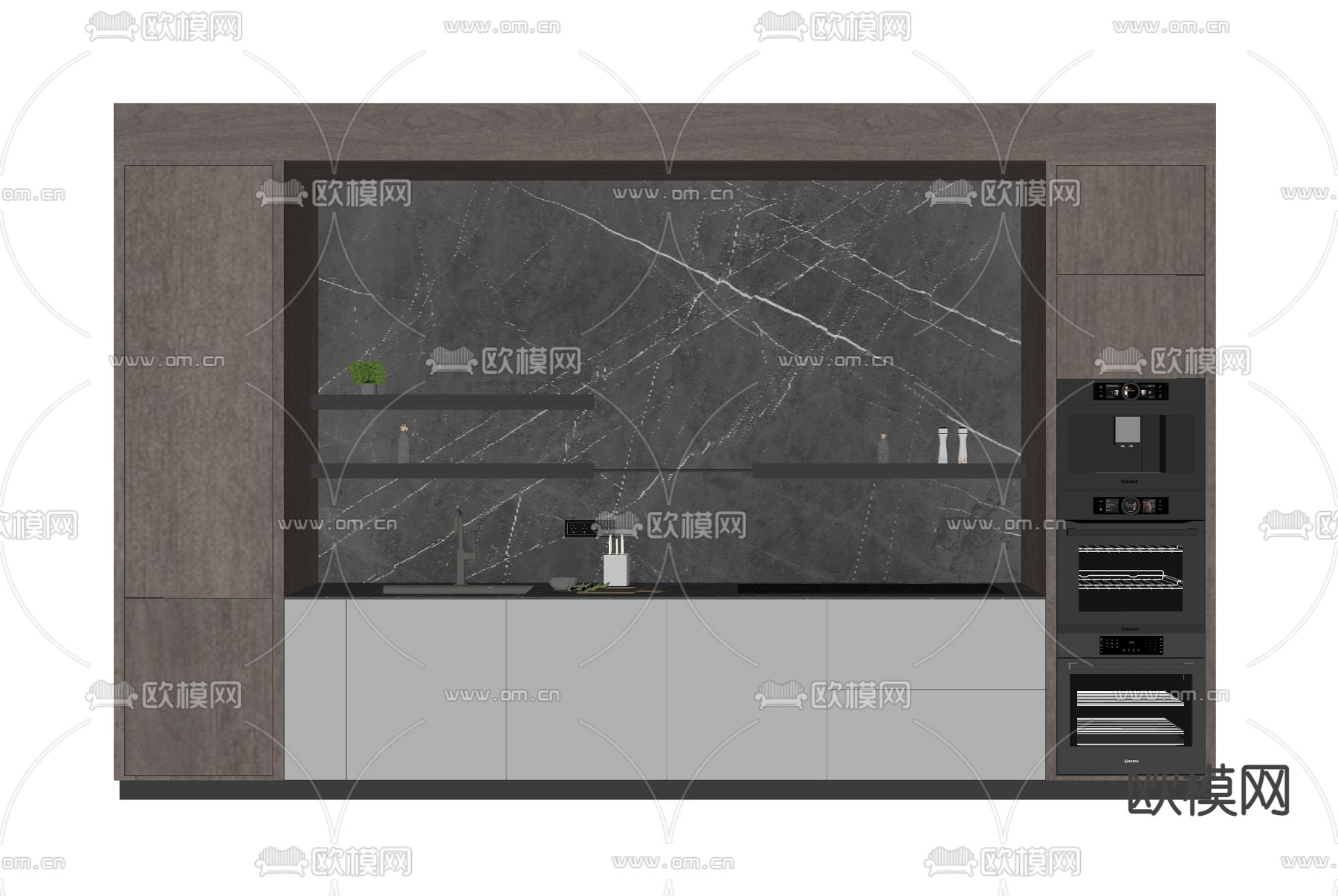 现代橱柜su模型