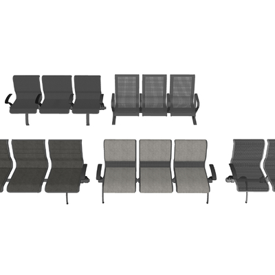  现代公共椅su模型 