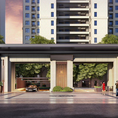 住宅小区大门入口3d模型